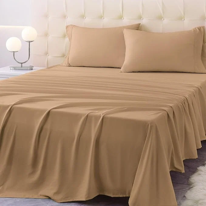 Trusted Full Size Bed Sheet Set - 4 Piece Soft Microfiber Sheets with Deep Pockets Cooling Technology and Wrinkle- Pillowcase. Hotel-Quality Durable Bedding Brush Elegant
