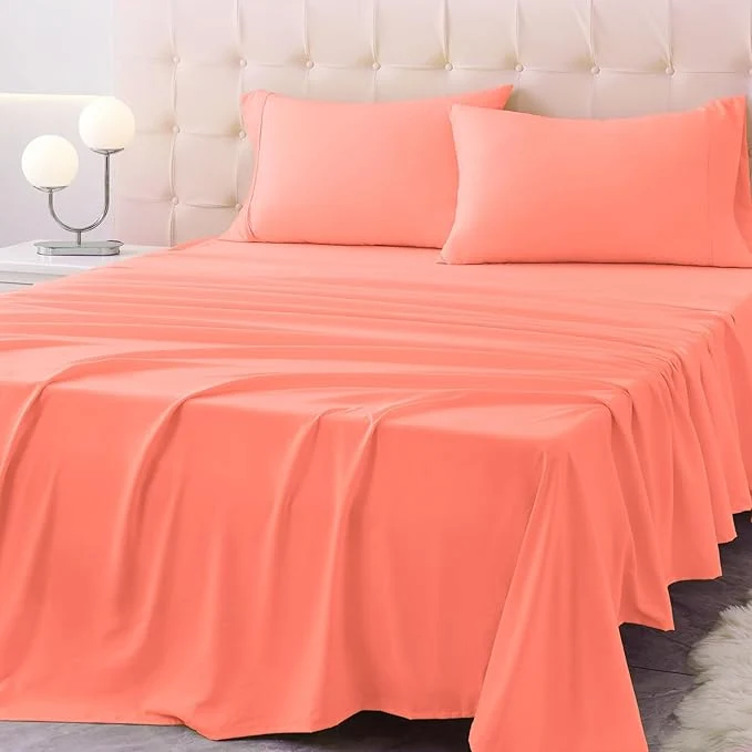 Fast King Size Bed Sheet Set - 4 Piece Soft Microfiber Sheets with Deep Pockets Cooling Technology and Wrinkle- Pillowcase. Hotel-Quality Durable Bedding Desert Flower First-Class