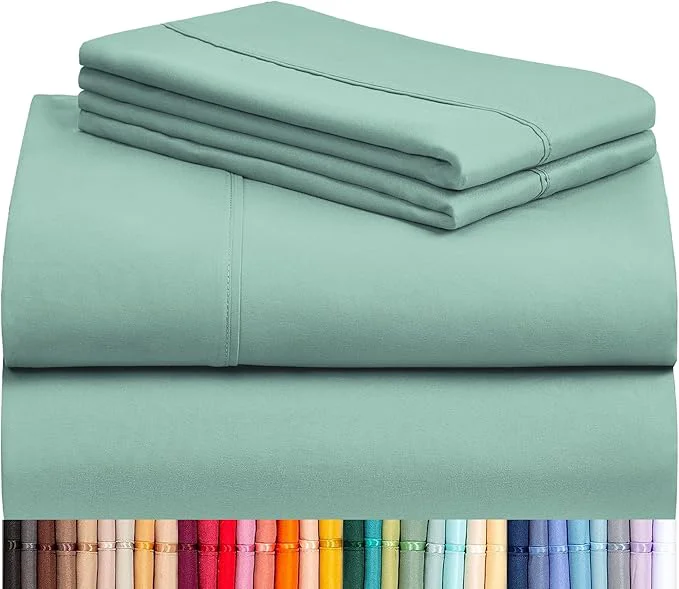 Proven LuxClub 4 PC California King Sheet Set Breathable Luxury Bed Sheets Deep Pockets 18 quot Wrinkle Cooling Sheets Machine Washable Hotel Bedding Silky Soft - Light Teal Cal King Recyclable