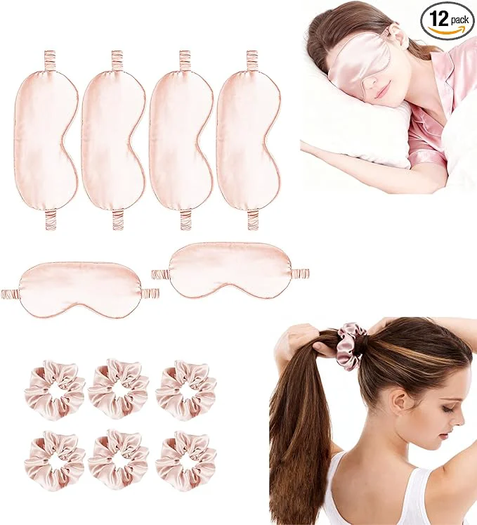 Responsible 12Pcs Silk Sleep Masks Satin Eye Mask Silky Eyes Cover Blindfold Eyeshade Hair Trusted