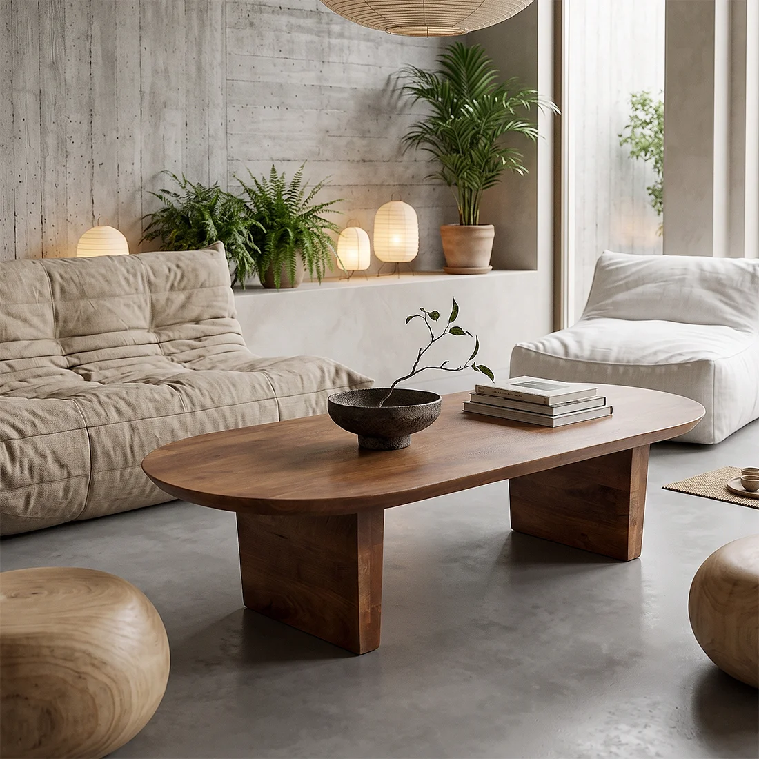 Contemporary Bullnose coffee table brown High-End