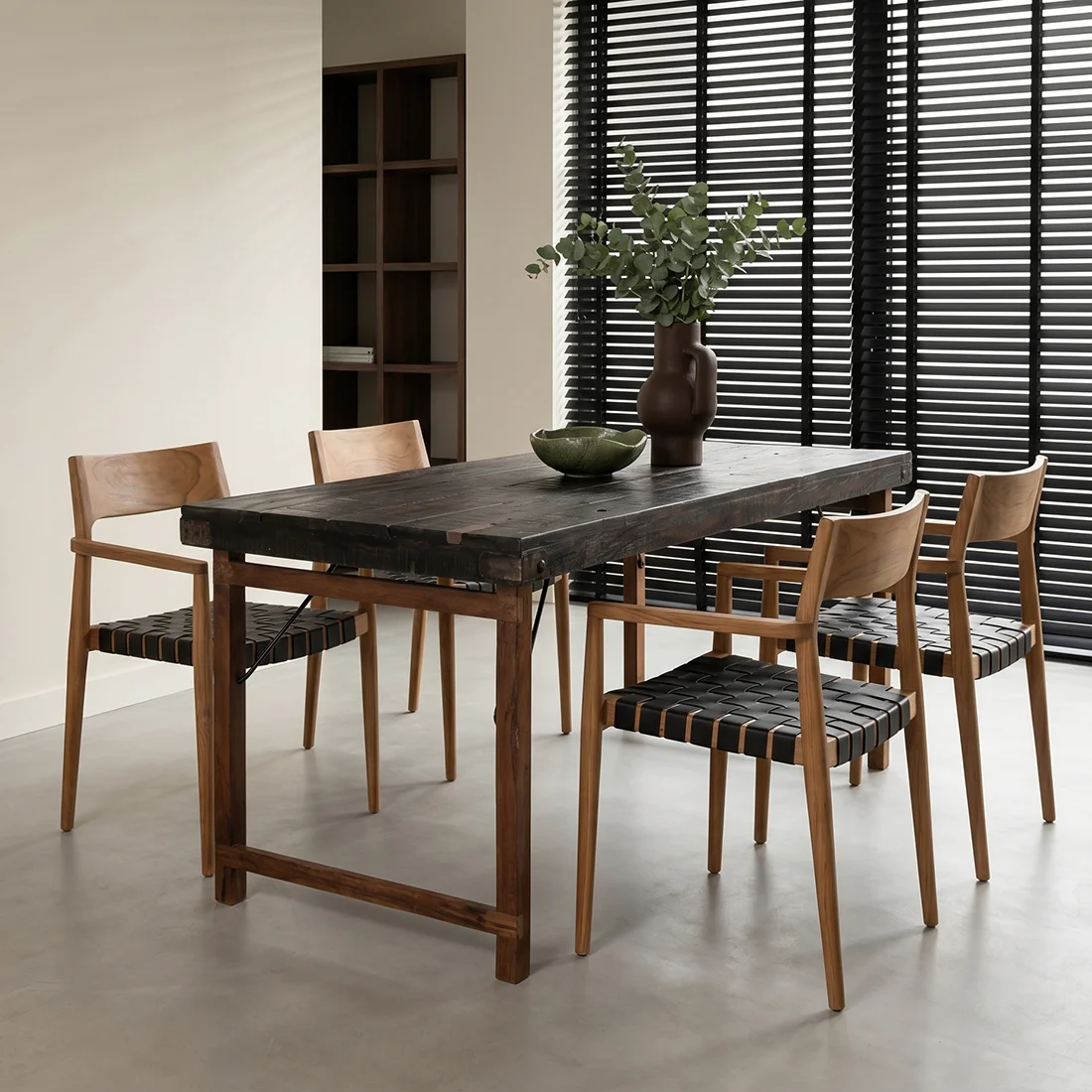 Efficient Dining table folding black Solid