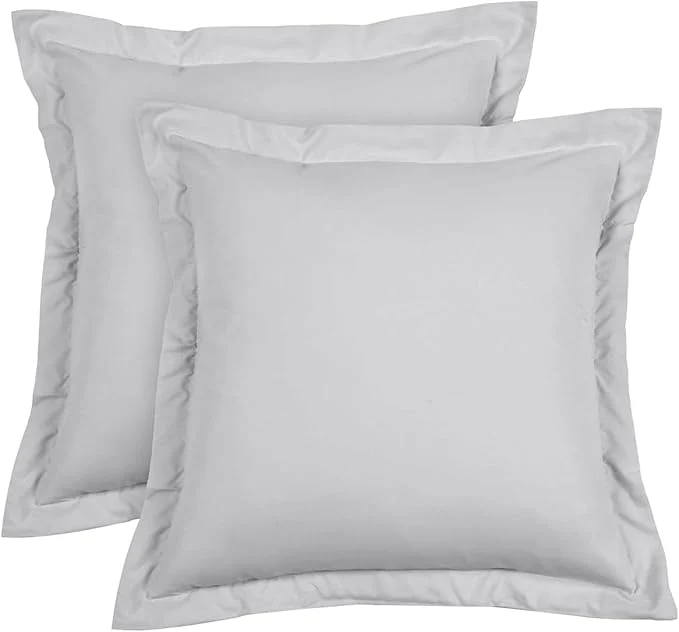 Reliable Euro Sham Covers 26x26 Set of 2 Silver Grey 600 TC Egyptian Cotton Pack of 2 Euro 26x26 Pillow Covers Cushion Cover Cases Soft Skin Friendly European Size Decorative Square Pillow Shams Practical