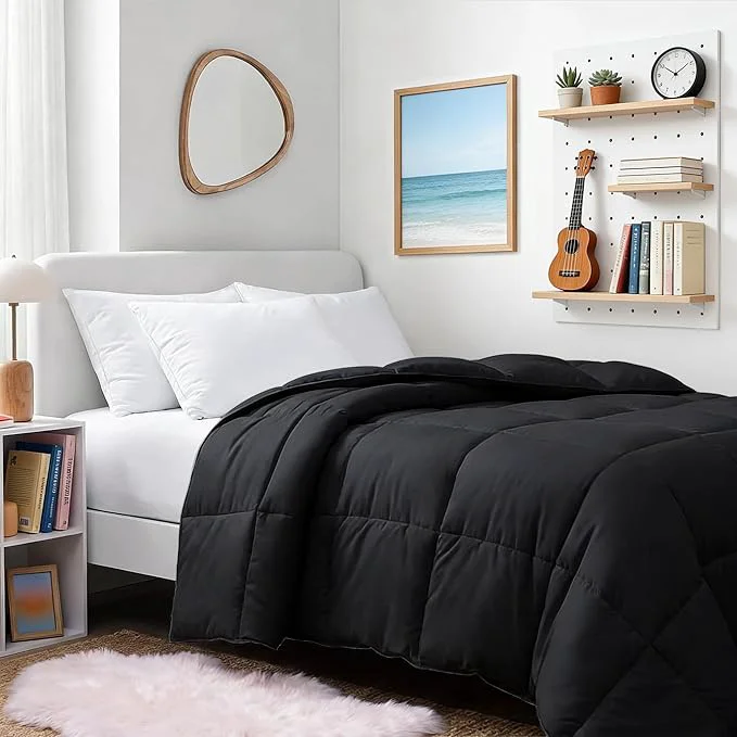 TEXARTIST Premium 2100 Series Twin Comforter All Season Breathable Black Crafted