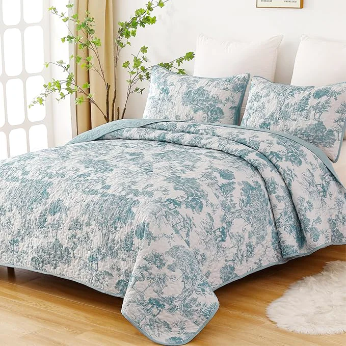 Detailed WONGS BEDDING Botanical Quilt Set King Size User-Friendly
