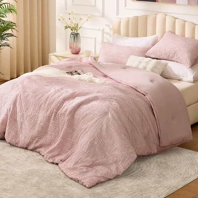 Original BEDELITE Blush Pink Queen Comforter Set High-End