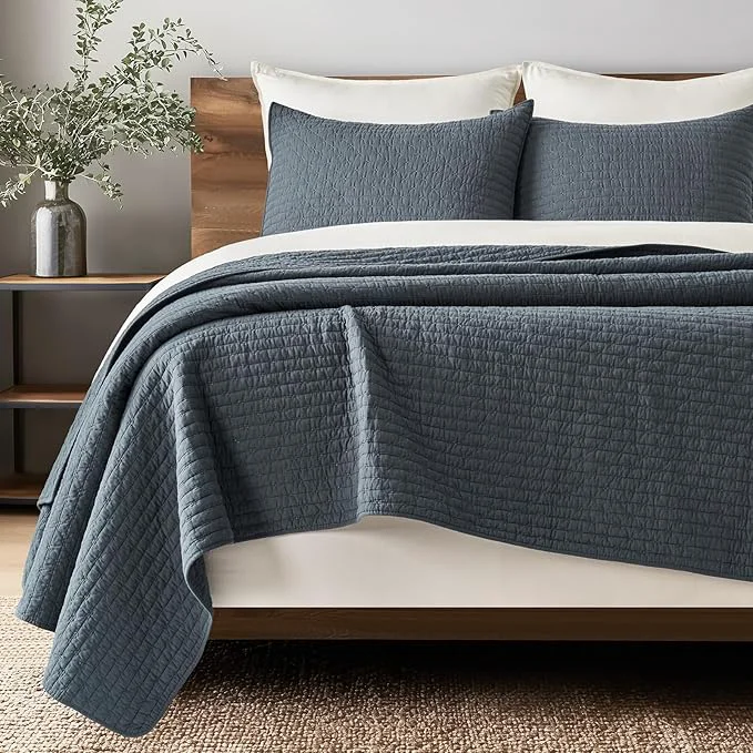 Long-Lasting EVERGRACE Cross Stitch Pre-Washed Cotton Quilt Bedding Set King Size Oversized Versatile