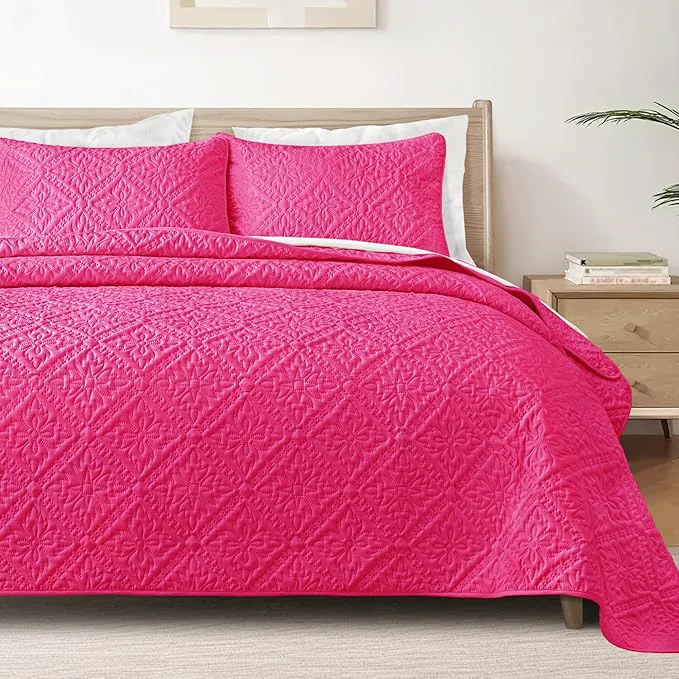 Stylish Exclusivo Mezcla Queen Quilt Bedding Set Lightweight Soft Bedspreads Coverlets Top-Quality