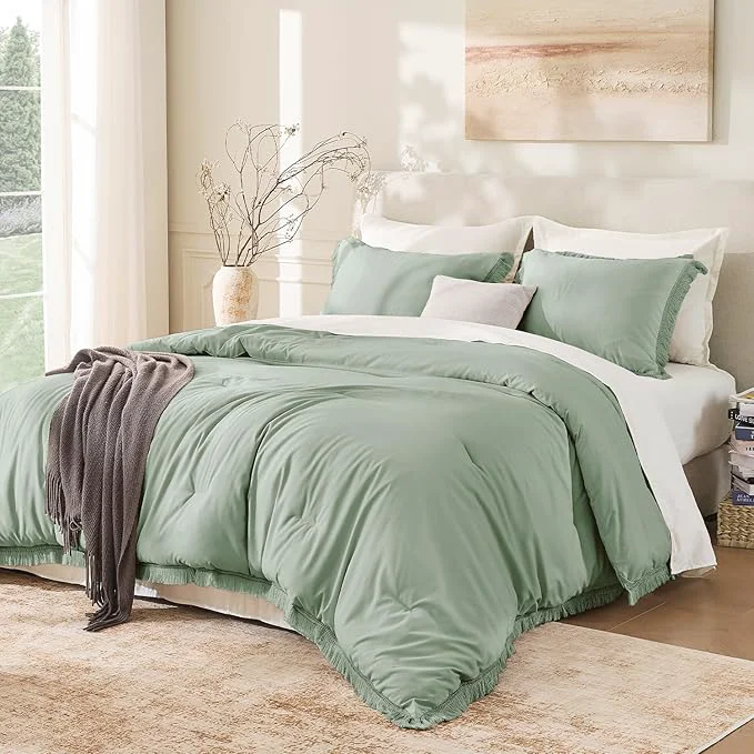 High-End Andency Twin Comforter Set Sage Green 2 Pieces Kids Comforter Sets High-Performance