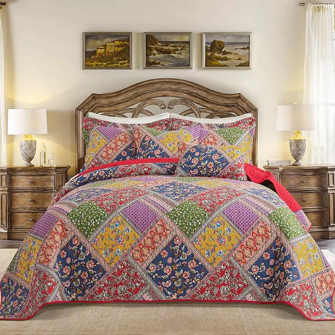 Authentic BEDIFANY Cotton Queen Quilt Set Efficient