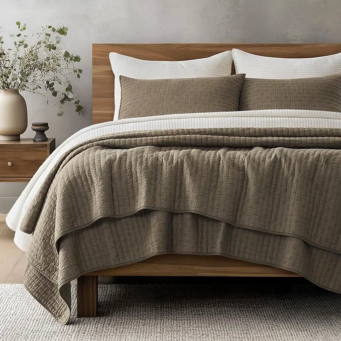 High-Performance EVERGRACE Cross Stitch Pre-Washed Cotton Quilt Bedding Set Queen Size Detailed