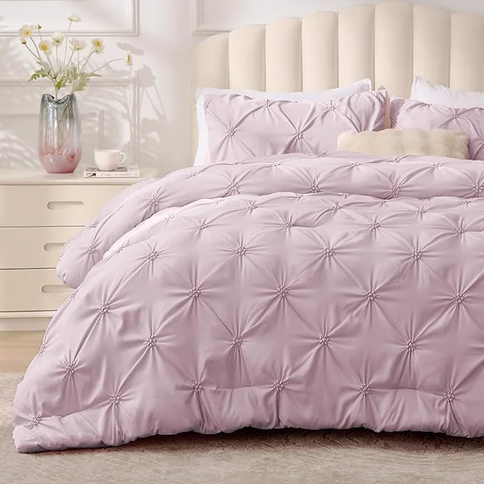 Top-Quality BEDELITE Light Purple Twin Comforter Set Casual