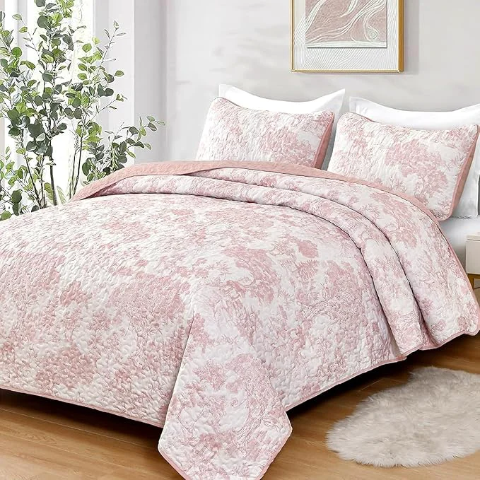 Premium Material WONGS BEDDING Botanical Quilt Set Full Size Lightweight