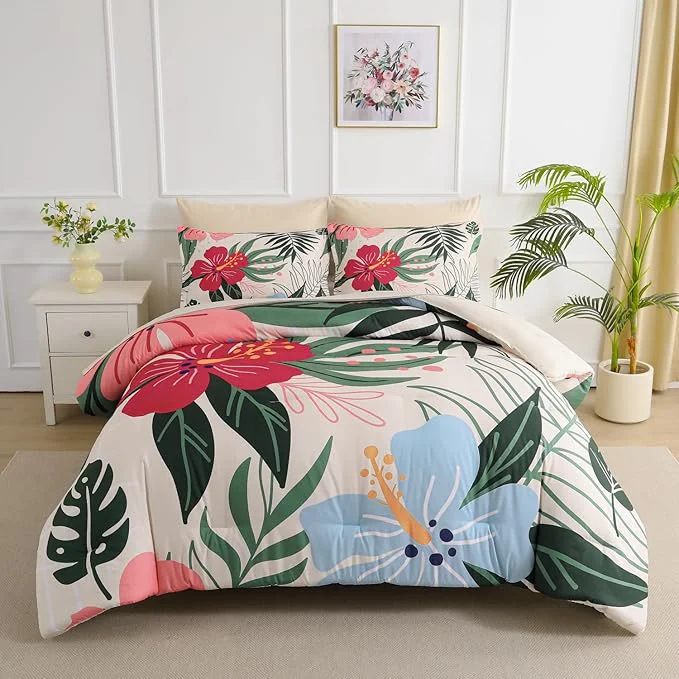 Quality Yogeneg 7 Piece Bed in a Bag King Size Comforter Set Beige Bedding Set Unique