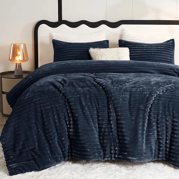 Smooth CozyLux Fluffy Queen Comforter Set Traditional