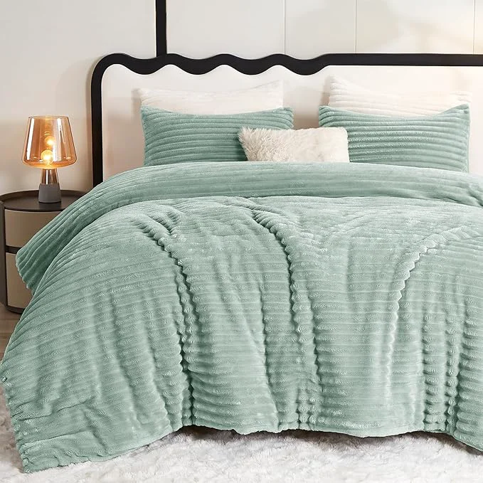 Premium Material CozyLux Fluffy Queen Comforter Set Official