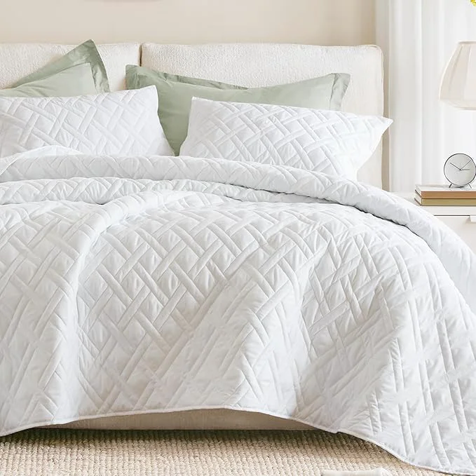Artisan Comfort Spaces King Quilt Set Modern Reversible Diamond Coverlet King Bedding Efficient