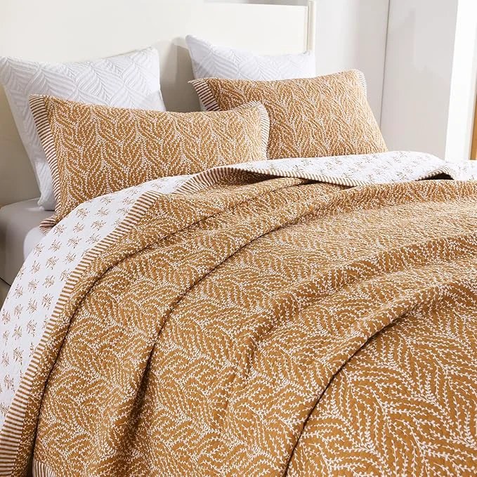 Expertly Made SahSahCasa Quilt Set King Size Cotton Quilt Bedding Set Bedspread World-Class