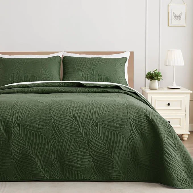 Exceptional Exclusivo Mezcla Queen Quilt Bedding Set Lightweight Olive Green Quilts Queen World-Class