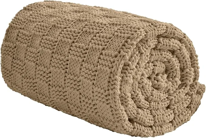 Versatile Knitted Weighted Blanket for Adult No Beads Heavy Blanket 50 x 60'' 7lbs Functional