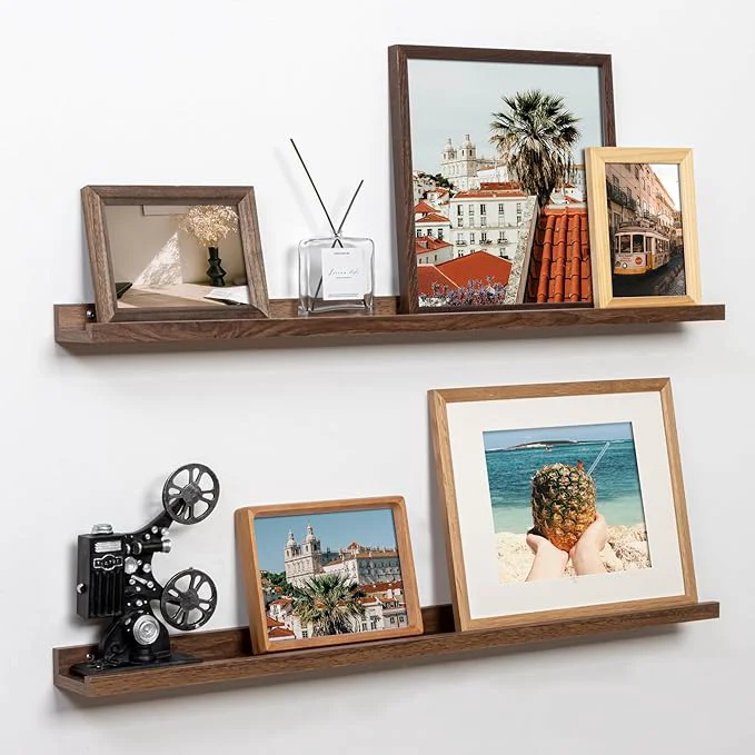 Genuine Fun Memories Picture Ledge Shelf 36 Inch Floating Shelves Set of 2 Nursery Modern