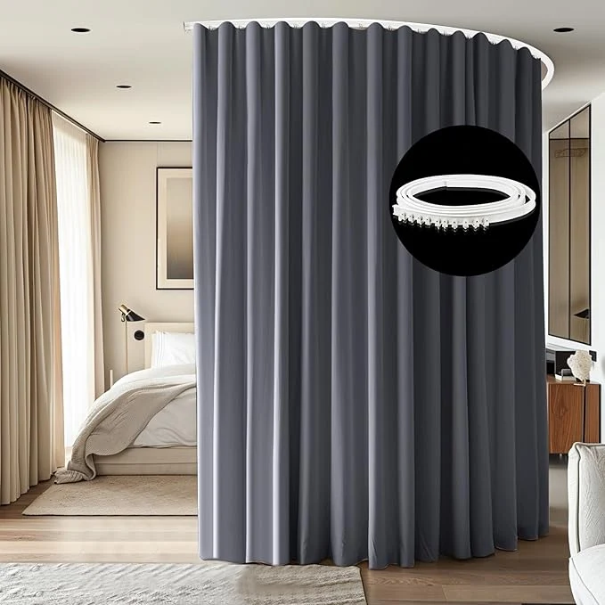 Practical Room Divider Ceiling Mounted Curtains Track Sets Extra Wide Blackout Curtain First-Class