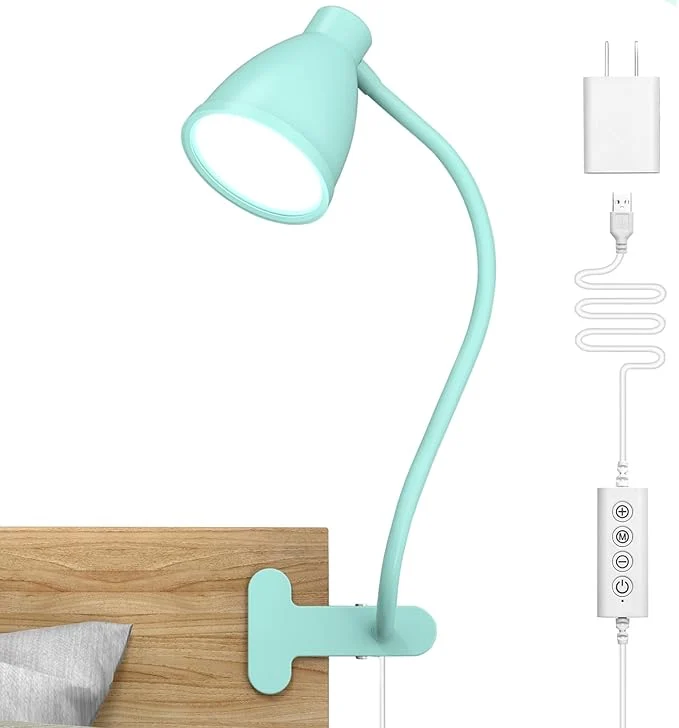 Advanced BOHON Desk Lamp with Clamp 10W 38 LED Clip on Light 5 Color 10 Brightness Clean