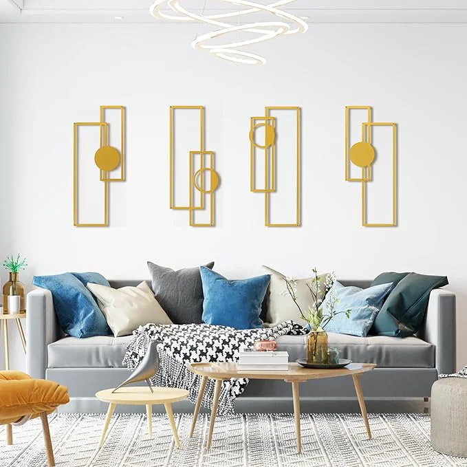 Elite Art3d Metal Wall art 4 Pieces Abstract Wall Decor Responsible