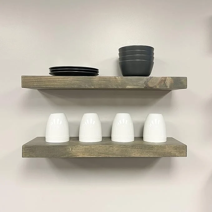 Easy-to-Use URBANDI Rustic Floating Shelves Hidden Bracket Solid Wood Heavy Duty Carefully Designed