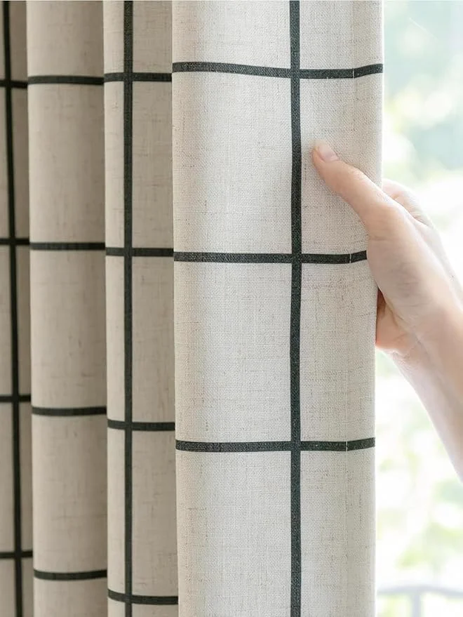 Modern Plaid Pinch Pleated Curtains Consistent