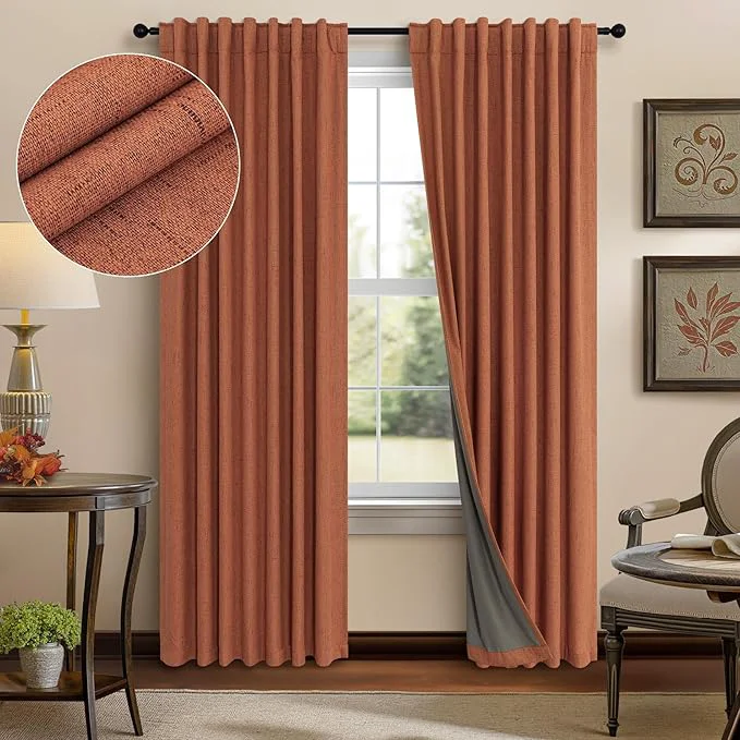 World-Class Pitalk Terracotta Blackout Curtains Certified