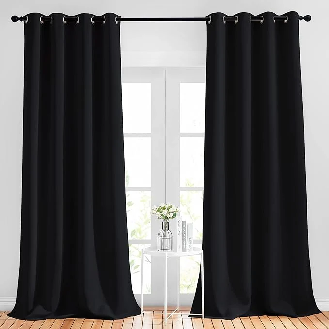 Refined NICETOWN Black Out Curtains 96 inches Long High-End