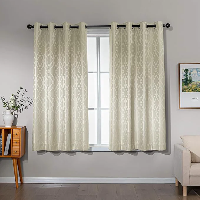 Casual Amazon Basics Jacquard 2-Piece Blackout Curtains Living Room and Bedroom Recyclable