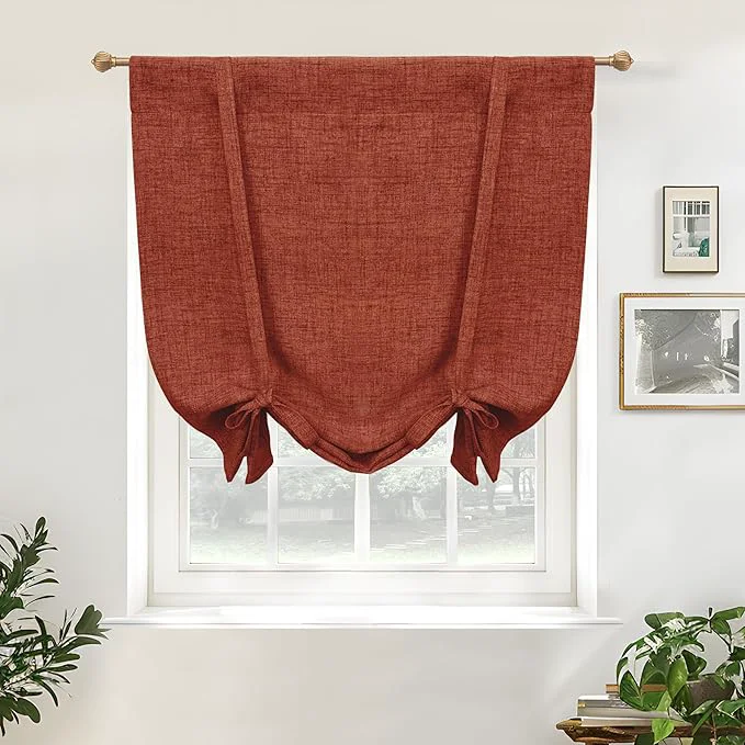 Trendy DriftAway Double Layer Linen Blackout Tie Up Curtains Thermal Insulated Fully Outstanding