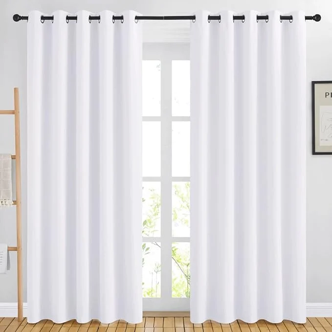 Modern NICETOWN 84 inch Long White Curtains Trendy