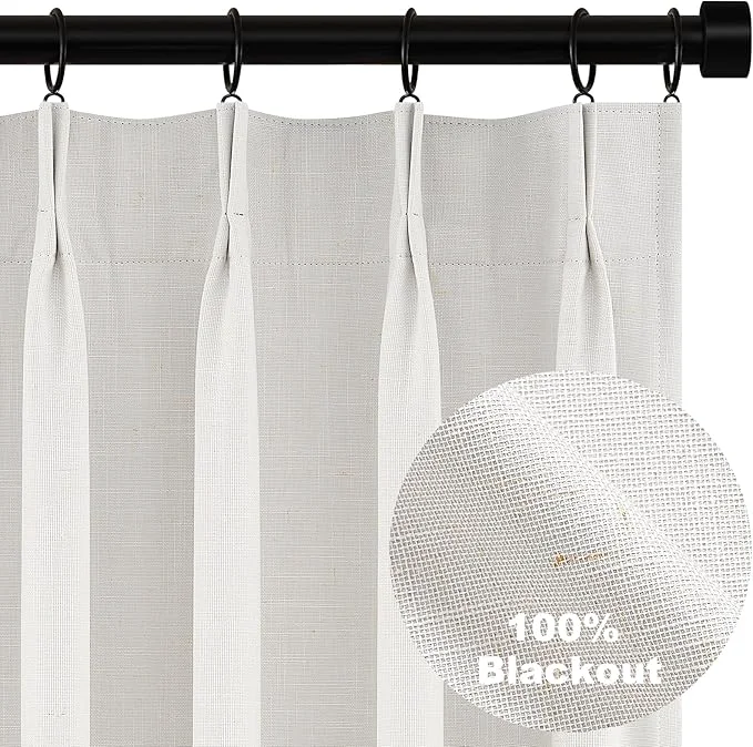 Optimized Topfinel 120 Inches Long Extra Long Pinch Pleat Faux Linen Curtains High-Grade