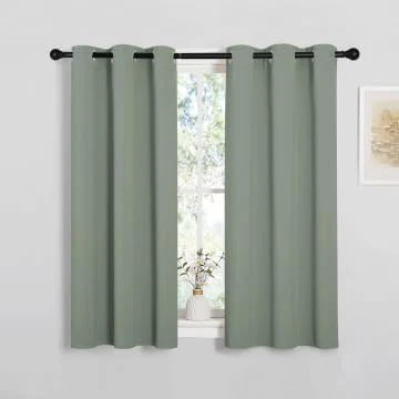 Powerful NICETOWN Short Blackout Sage Green Curtains Professional