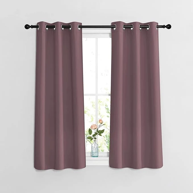 Traditional NICETOWN Room Darkening Small Curtains 50 inches Length Dependable
