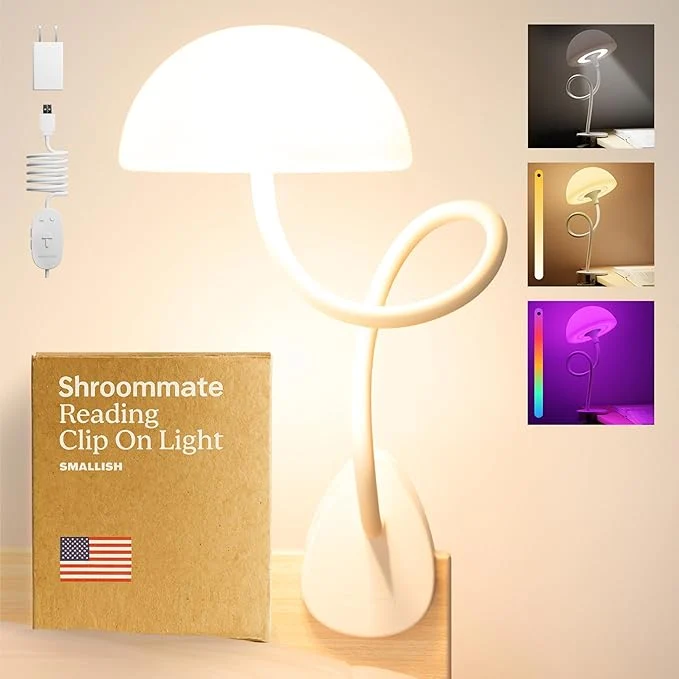 Elite Shroommate Clip On Light and Bed Headboard Lamp Bedside Table Lamp First-Class