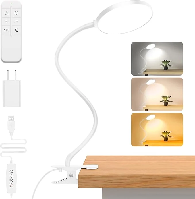 Superior Reading Light with Remote LED Desk Lamp Clip on RA 95 Dimmable Flexible Outstanding