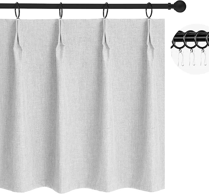 Classic WdFour 24x36 Inch Pinch Pleated Blackout Cafe Curtains Expertly Made
