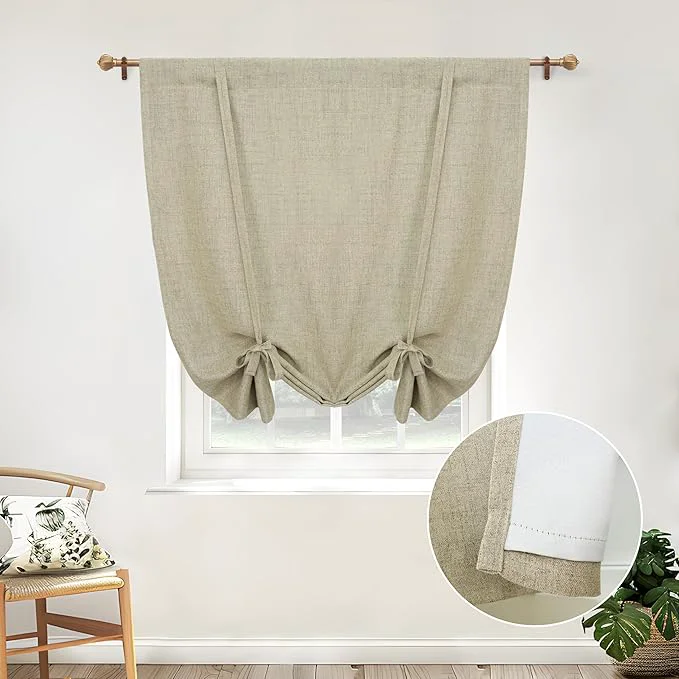 Authentic DriftAway Double Layer Linen Blackout Tie Up Curtains Thermal Insulated Fully Crafted