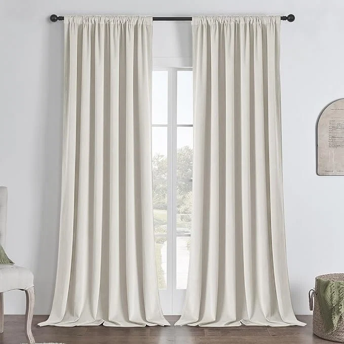 Convenient Joydeco White Blackout Curtains 72 Inch 2 Panels Luxury Thermal White Smart