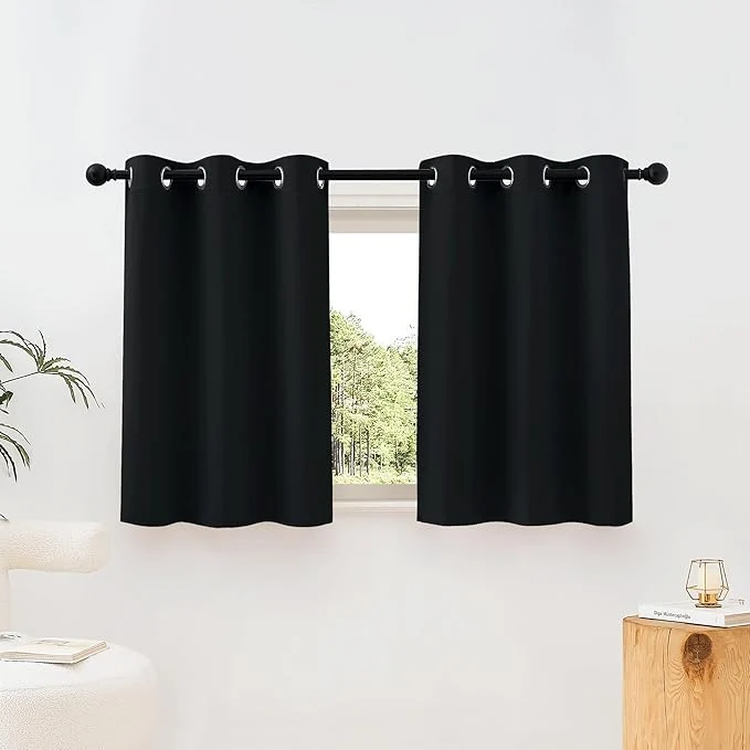 Crafted NICETOWN Black Blackout Curtains 36 inch Curtains Premium Material