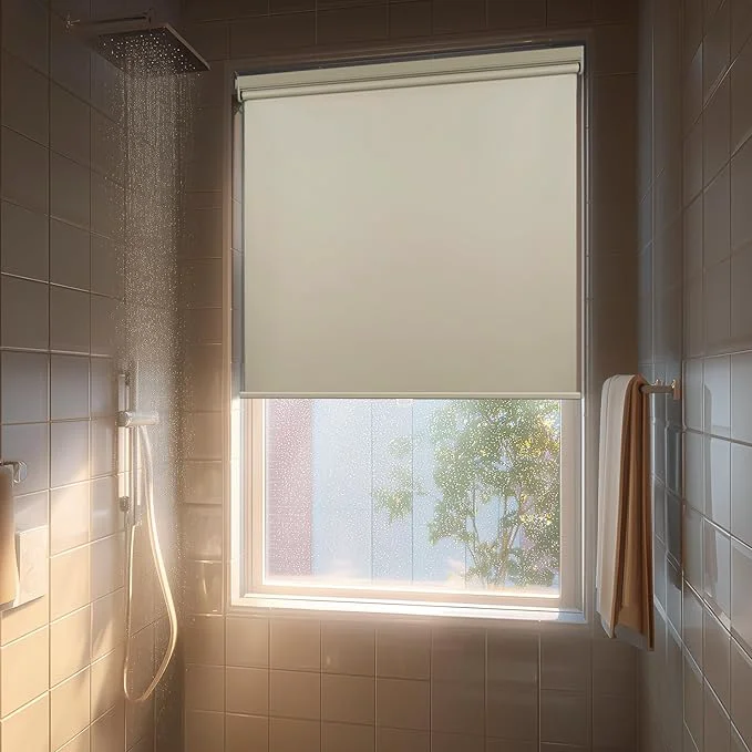 Versatile HESTIA No Drill Cordless Blackout Roller Shades Screwless Waterproof Shower Sophisticated