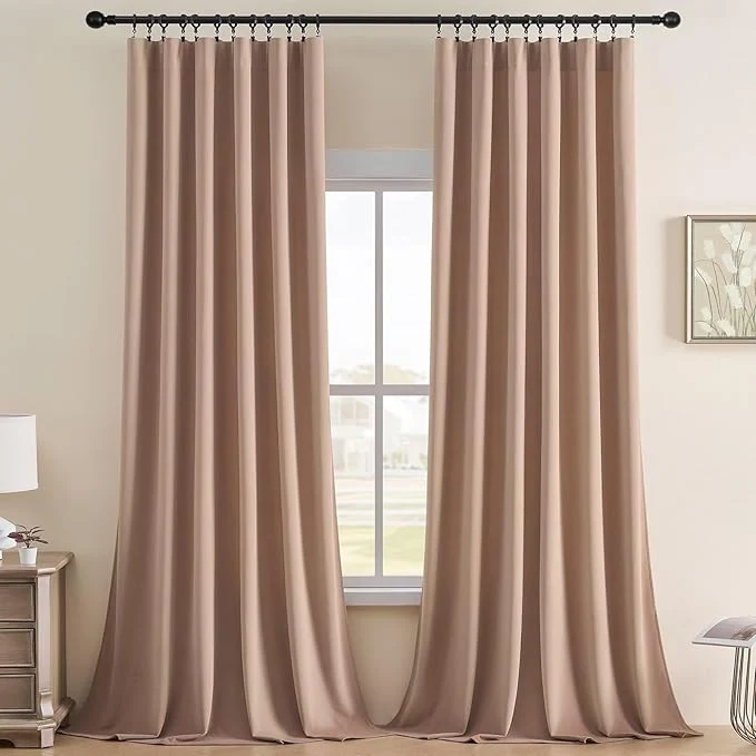 Powerful Joydeco Velvet Curtains Rose Beige Blackout Curtains Thermal Insulated 63 Smart