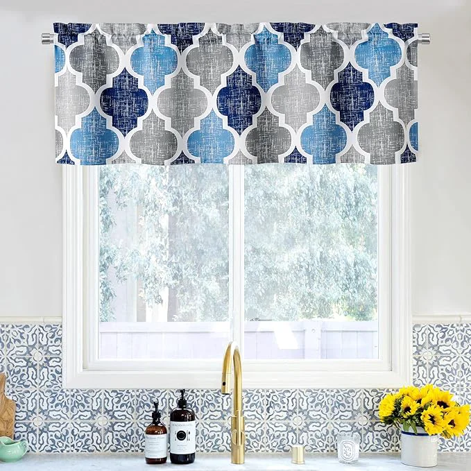 Fine Beauoop Lattice Blackout Window Valance Curtain Panels Thermal Insulated Noise High-End