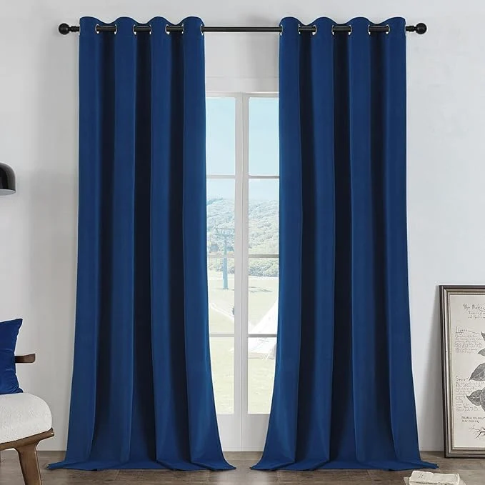 Advanced Joydeco Royal Blue Blackout Curtains 120 Inch 2 Panels Luxury Thermal High-Grade