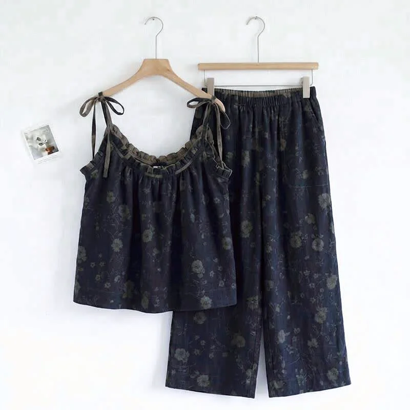 Artisan Ownkoti Vintage Floral Cami amp Pants Pajama Set Safe