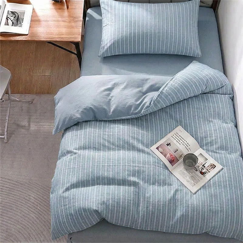 Fine Ownkoti Nordic Stripe Cotton Twin XL Bedding Set Pure